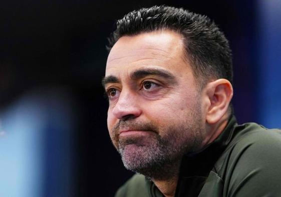 Xavi Hernández, durante la rueda de prensa.