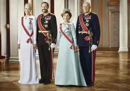 La princesa Mette Marit, el príncipeHaakon, la reina Sonia y el rey Harald de Noruega.