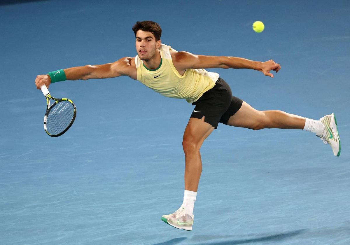 Carlos Alcaraz, durante el pasado Open de Australia.