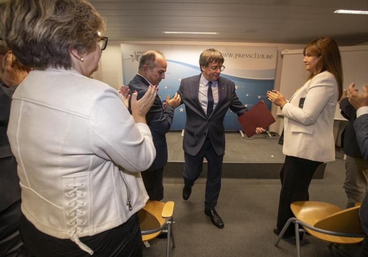 Jordi Turull, Carles Puigdemont y Laura Borràs.