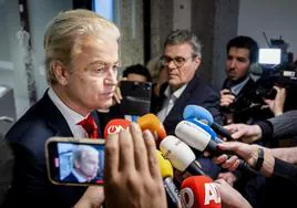 Geert Wilders, en una comparecencia ante los medios este miércoles.
