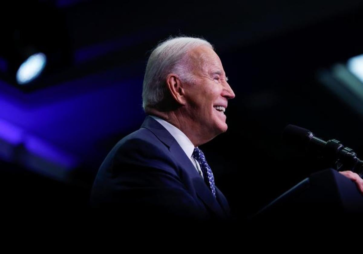 El presidente estadounidense, Joe Biden, este jueves en un acto en Virginia.