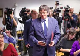 Puigdemont, en noviembre, tras la firma del acuerdo de investidura con Pedro Sánchez