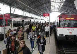 Trenes de cercanías en Bilbao.