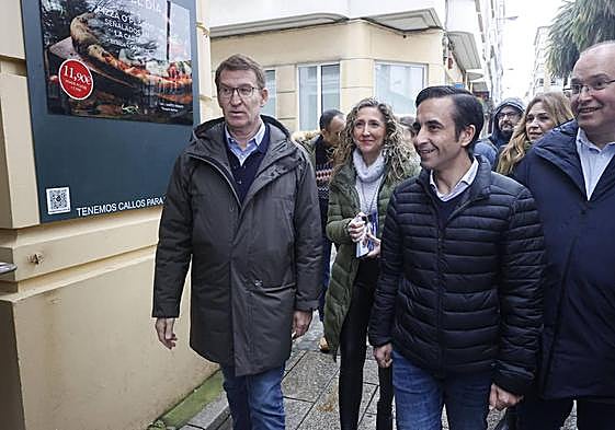 Alberto Núñez Feijóo, durante un acto de campaña en Ferrol