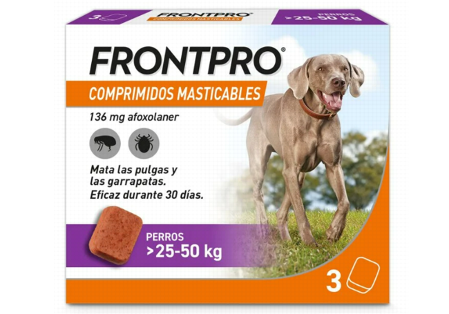 COMPRIMIDOS MASTICABLES ANTIPARASITARIOS PARA PERROS DE FRONTPRO. BOE154746_M