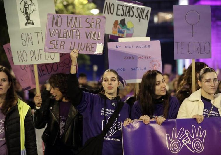 Manifestación en el Día Internacional contra la Violencia hacia las Mujeres de 2023.