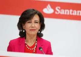 La presidenta de Banco Santander, Ana Botín, en la presentación anual de resultados.
