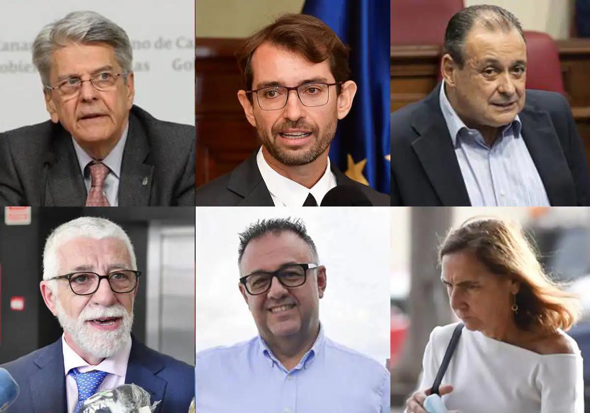 En la imagen arriba de izquierda a derecha: Julio Pérez, Antonio Olivera y Blas Trujillo; abajo: Alberto Pazos, Conrado Domínguez y Ana María Pérez.