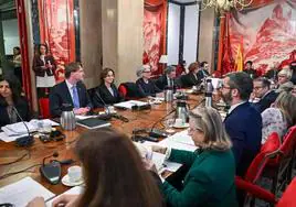 Miembros de la Comisión de Venecia se reúnen con diputados españoles en Madrid el 8 de febrero.