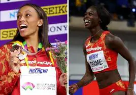 Ana Peleteiro y Fátima Diame, las dos medallas españolas en el Mundial indoor de Glasgow.