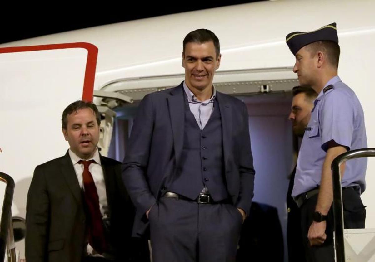 Pedro Sánchez, a su llegada a Brasil.