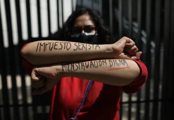 Una activista de la asociación 'Menstruación digna' de México.