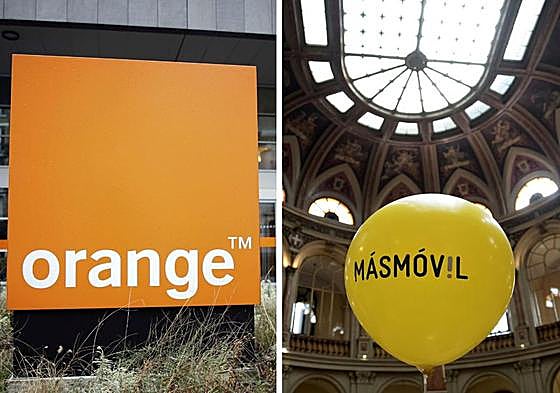 Logos de Orange y MásMóvil.