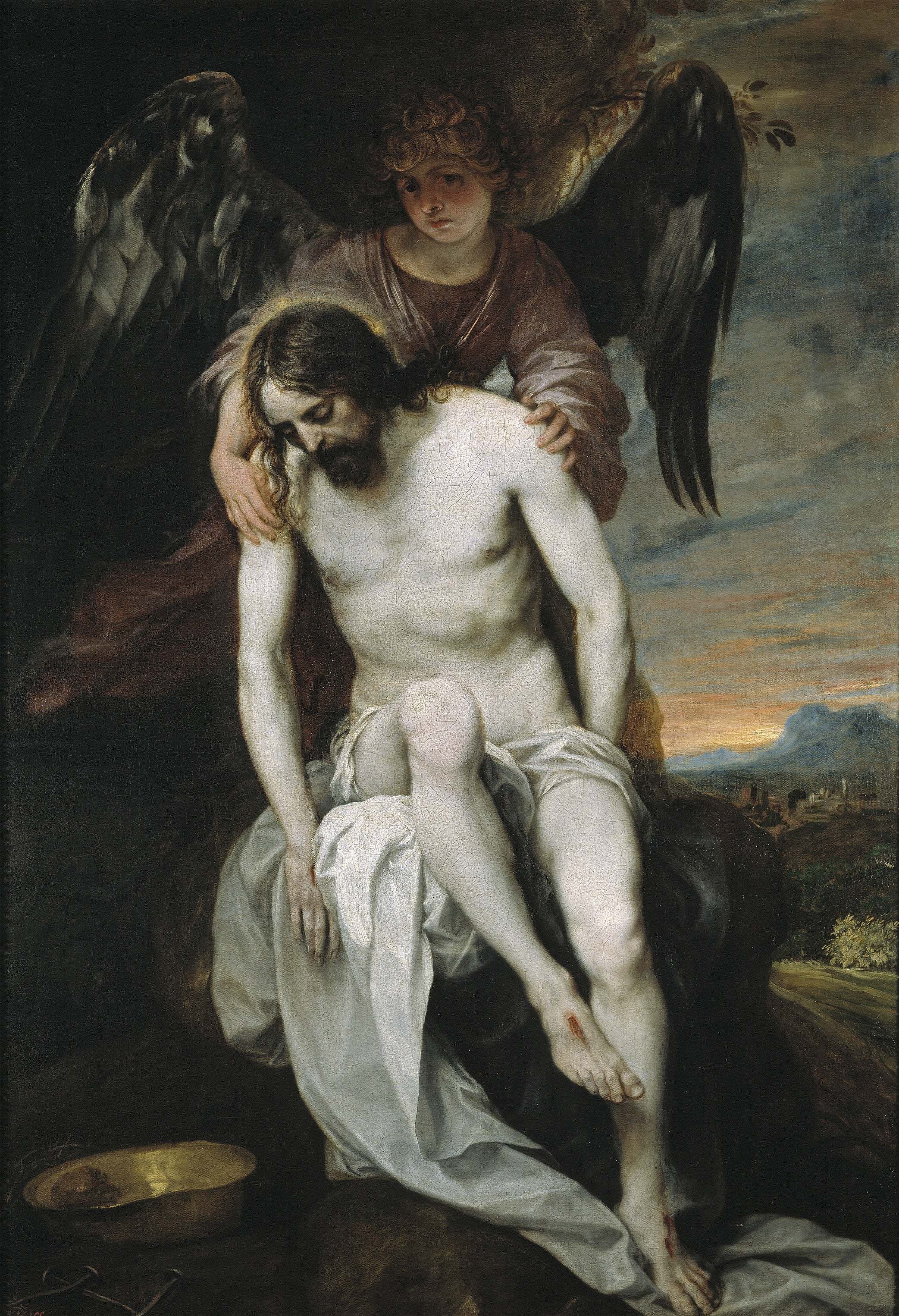 Cristo muerto sostenido por un ángel, de Alonso Cano. Estará del 29 de abril al 26 de mayo en el Museo de Bellas Artes de Granada.