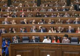 Una de las tribunas del Congreso de los Diputados en uno de los últimos plenos.