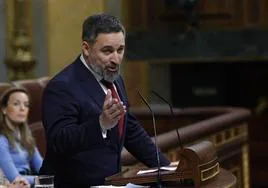 Santiago Abascal, líder Vox, en el Congreso de los Diputados