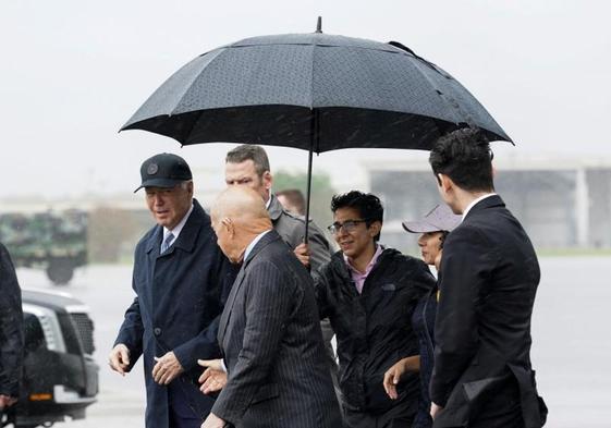 El presidente de EE UU, Joe Biden, este jueves a su llegada a Houston, Texas.