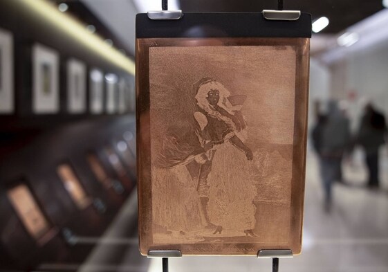 Una de las 213 planchas calcográficas de cobre que exhibe la Real Academia de Bellas Artes de San Fernando.