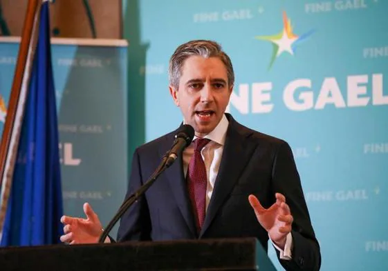 Simon Harris, durante su comparecencia este domingo en la localidad de Athlone.