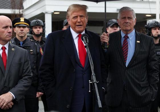 El expresidente estadounidense Donald Trump, en una comparecencia en Nueva York.