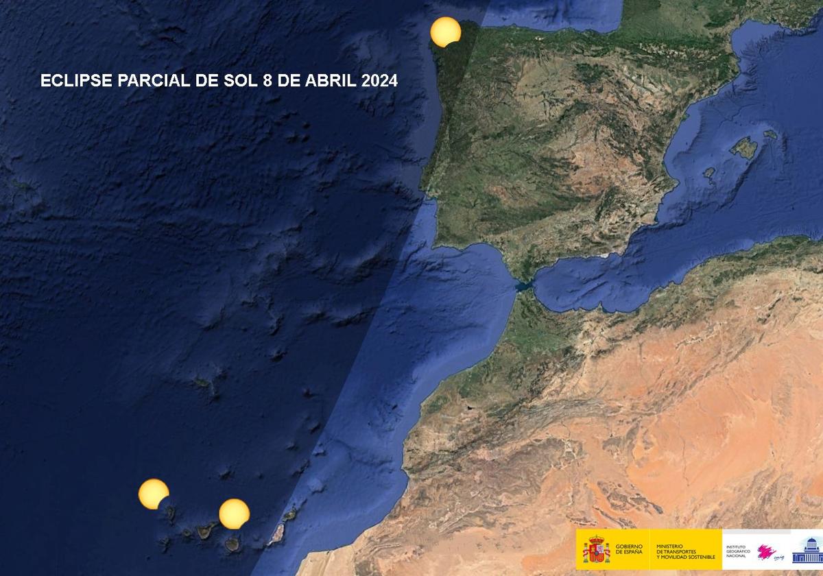 Where the eclipse on April 8 can be seen in Spain