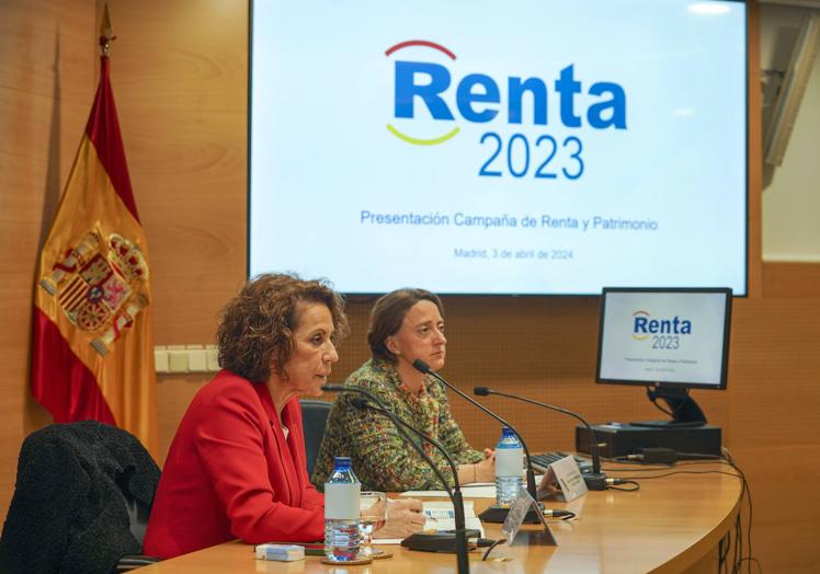 La directora general de la Agencia Tributaria, Soledad Fernández, y la directora de Gestión Tributaria, Rosa Prieto.