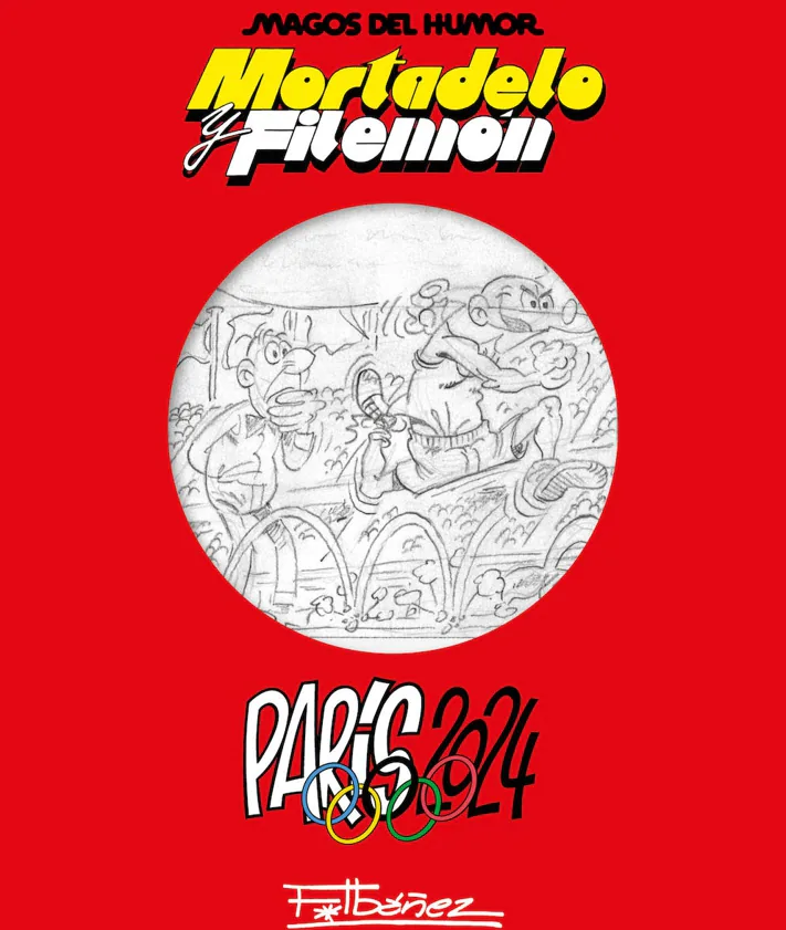 Secondary image 2 - Ibáñez work board.  A vignette and the cover of album 222 of the Magos del Humor series