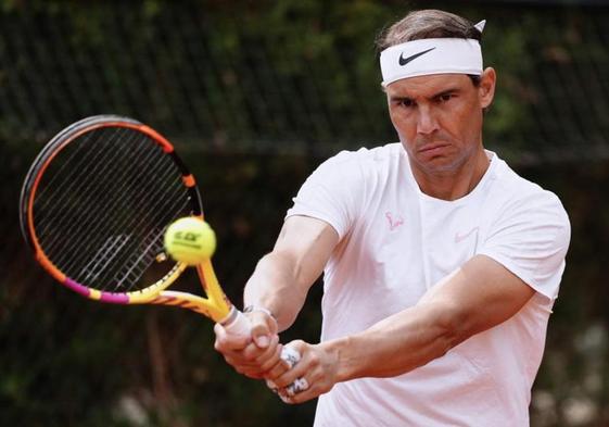 Rafa Nadal, preparando su participación en el Torneo Conde de Godó.