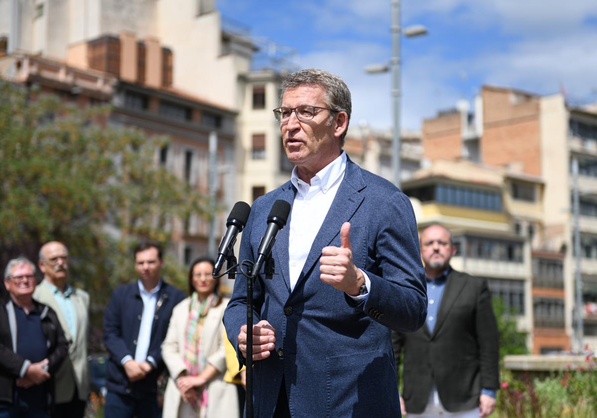 Feijóo, este miércoles en un acto en Girona.