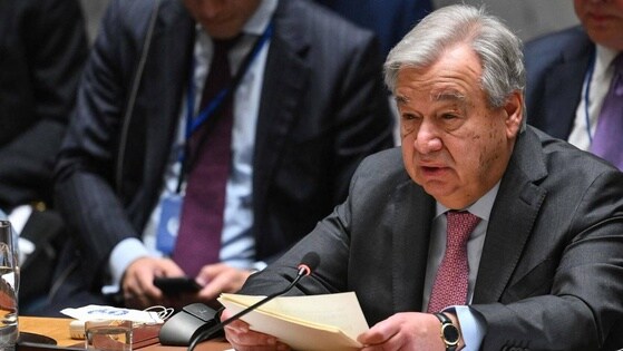 António Guterres, secretario general de la ONU, interviene en el Consejo de Seguridad.