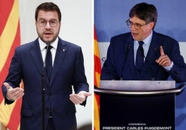 Pere Aragonès y Carles Puigdemont.