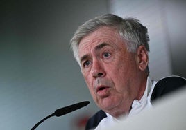 Ancelotti, en rueda de prensa.