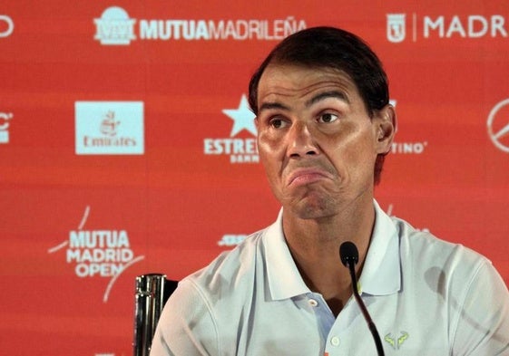 Rafa Nadal, durante la rueda de prensa en Madrid.