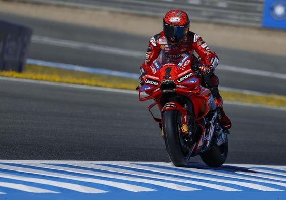 Pecco Bagnaia, durante los entrenamientos libres del GP de España.