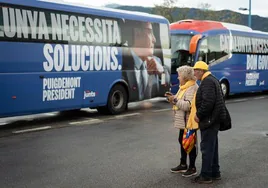 Caravana de autobuses de la campaña de Junts.
