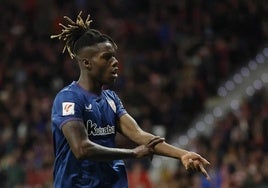 Nico Williams celebra su gol al Atlético.