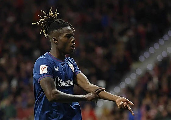 Nico Williams celebra su gol al Atlético.