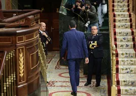 Pedro Sánchez se marcha del Congreso el pasado miércoles.
