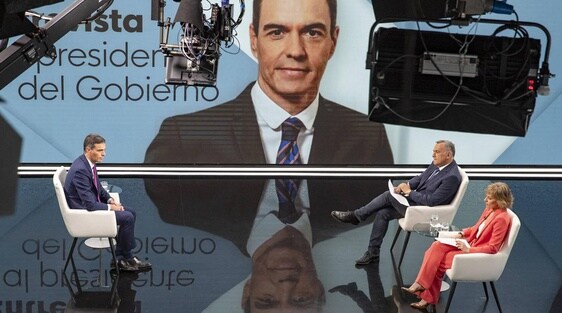 Pedro Sánchez, durante la entrevista en RTVE.