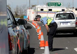 Un control policial en la ciudad australiana de Perth.