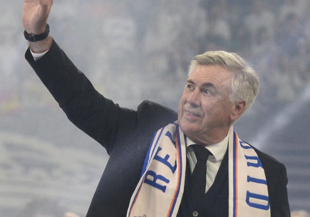 Carlo Ancelotti, durante una celebración del Real Madrid.