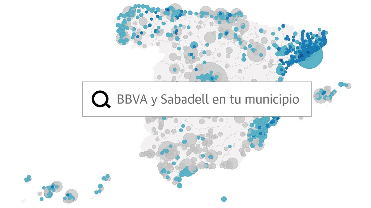 BBVA ve Sabadell: birleşmeden etkilenen ofislerin haritası