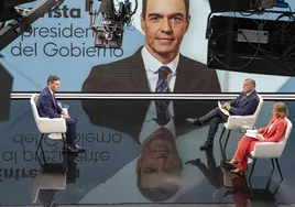 El presidente del Gobierno, Pedro Sánchez, durante su entrevista en RTVE