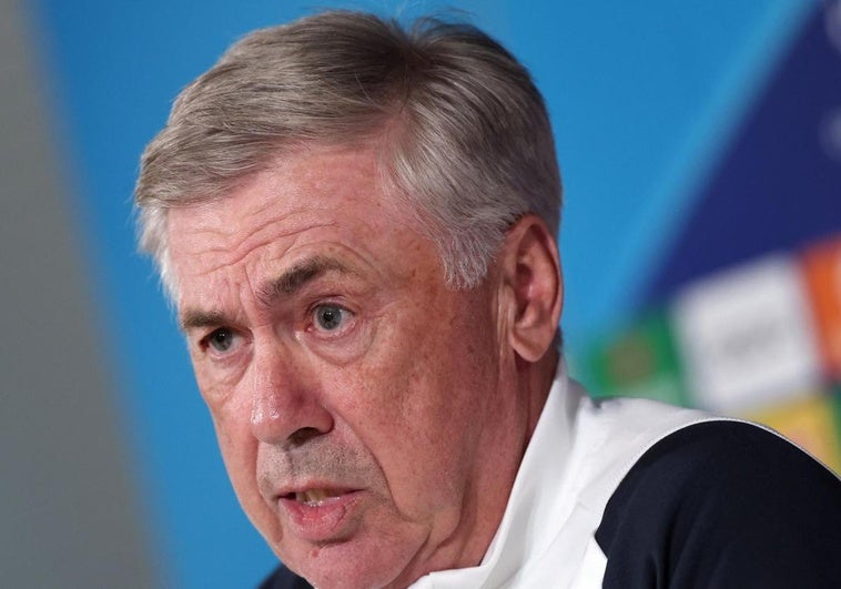 Carlo Ancelotti, durante la rueda de prensa.