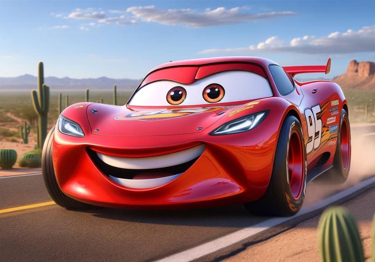 Rayo McQueen y sus múltiples pinturas en 'Cars'.