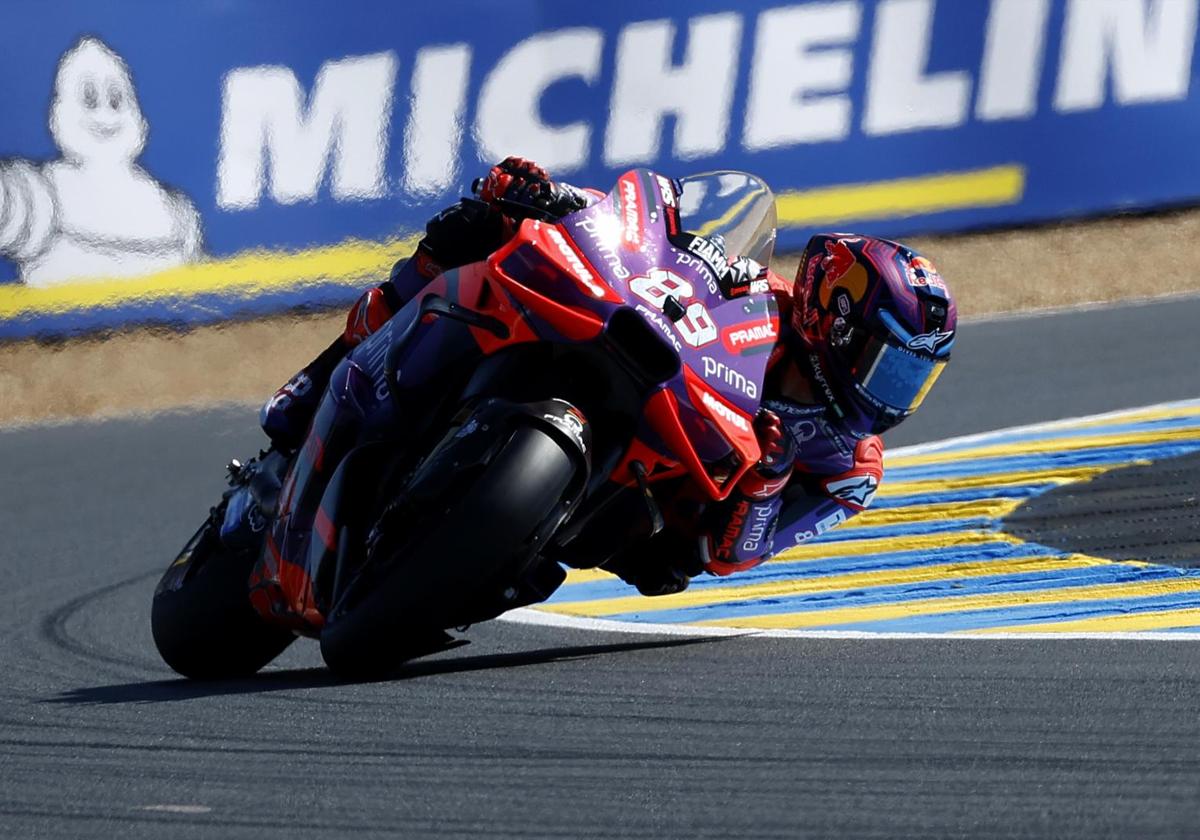 Jorge Martín, durante los entrenamientos libres en Le Mans.