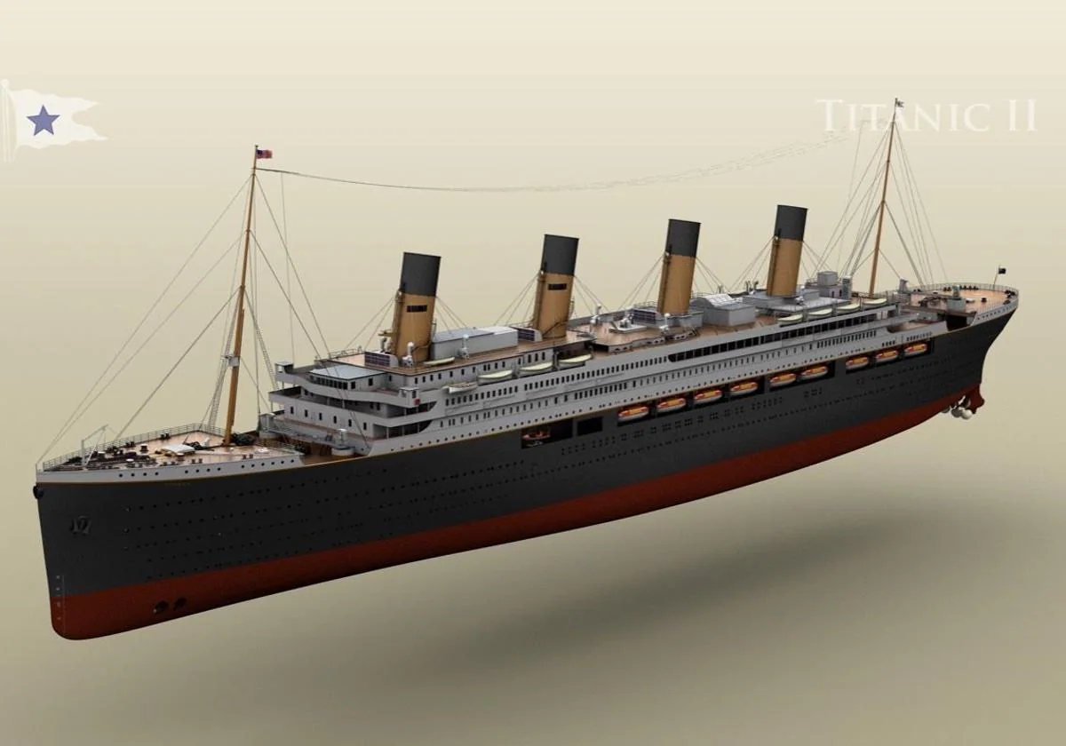 Recreación del futuro Titanic II que construirá el millonario Clive Palmer.