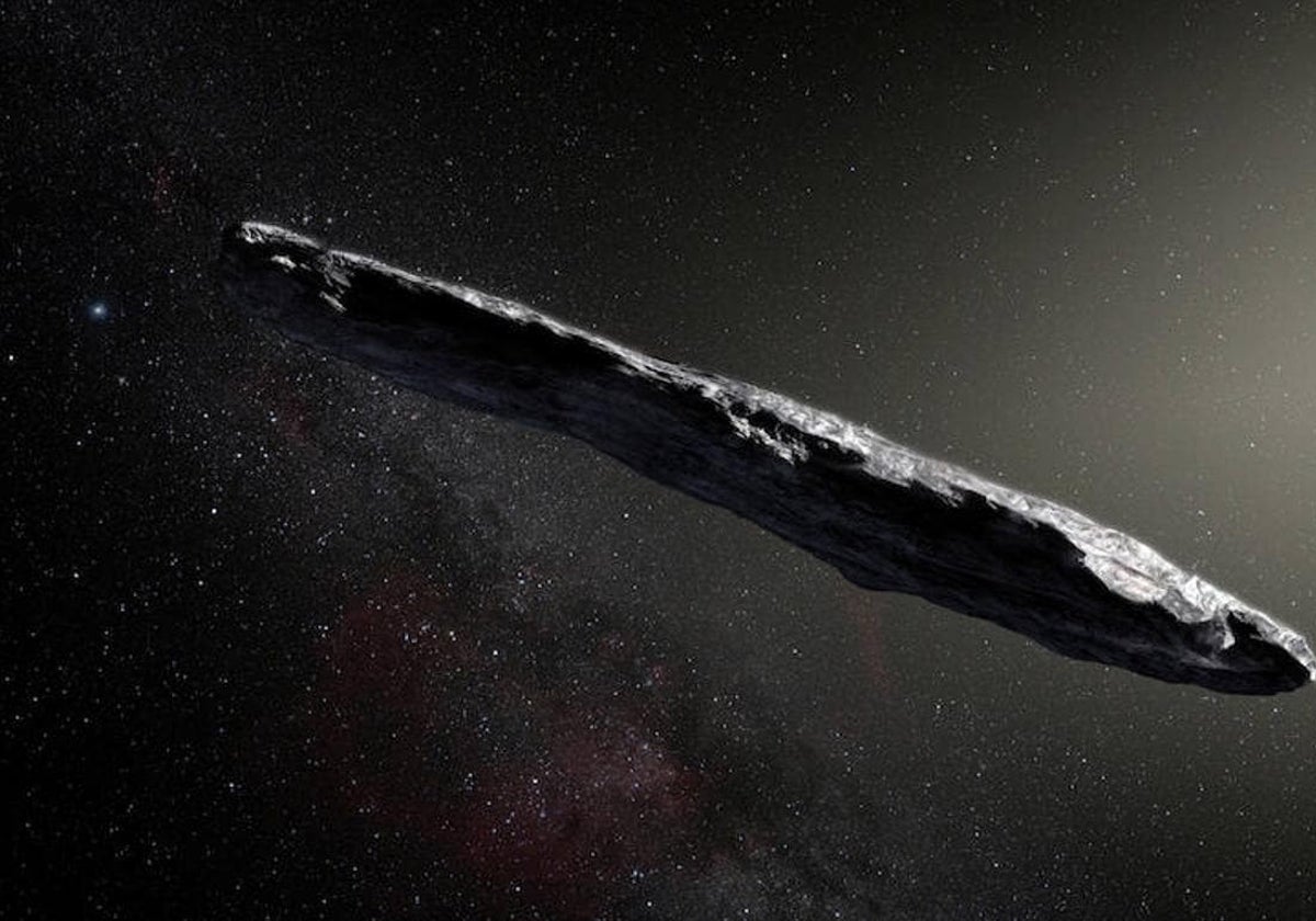 Representación artística de 'Oumuamua', el misterioso objeto interestelar descubierto en 2017 y uno de los muchos temas tratados en los últimos años en la tertulia 'Coffee Break'.