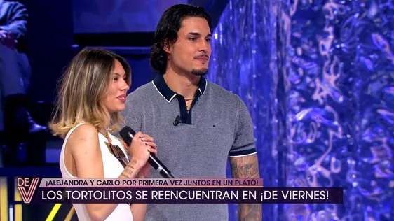 Alejandra Rubio y Carlo Costanzia hicieron su 'primer plató' en 'De Viernes'.